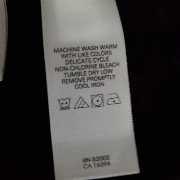 💎303 Emma E James by Liz Claiborne Black Floral Wrap Sheer Sleeve Top - Picture 5 of 8